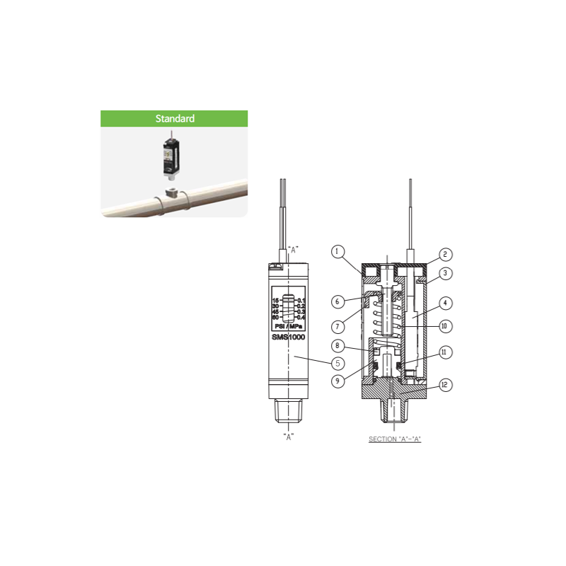 Switch de presion SMS1000-R1  Tpc Pneumatic