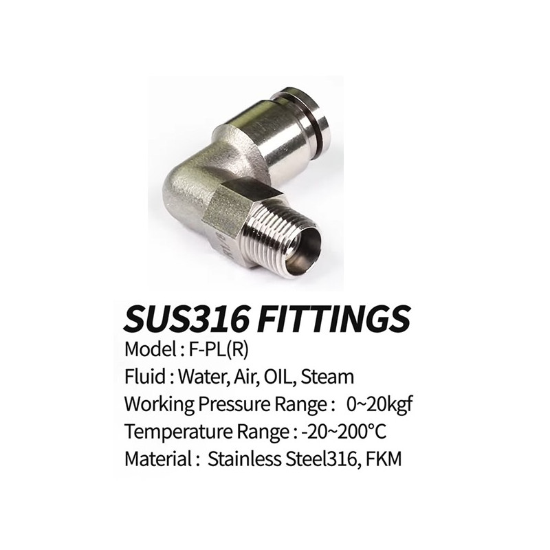 FPL0401 Fitting Male Elbow Stainless Steel 4 x 1/8