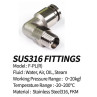 Conector Rapido Codo Neumatico Inoxidable SS316   8 x 1/4