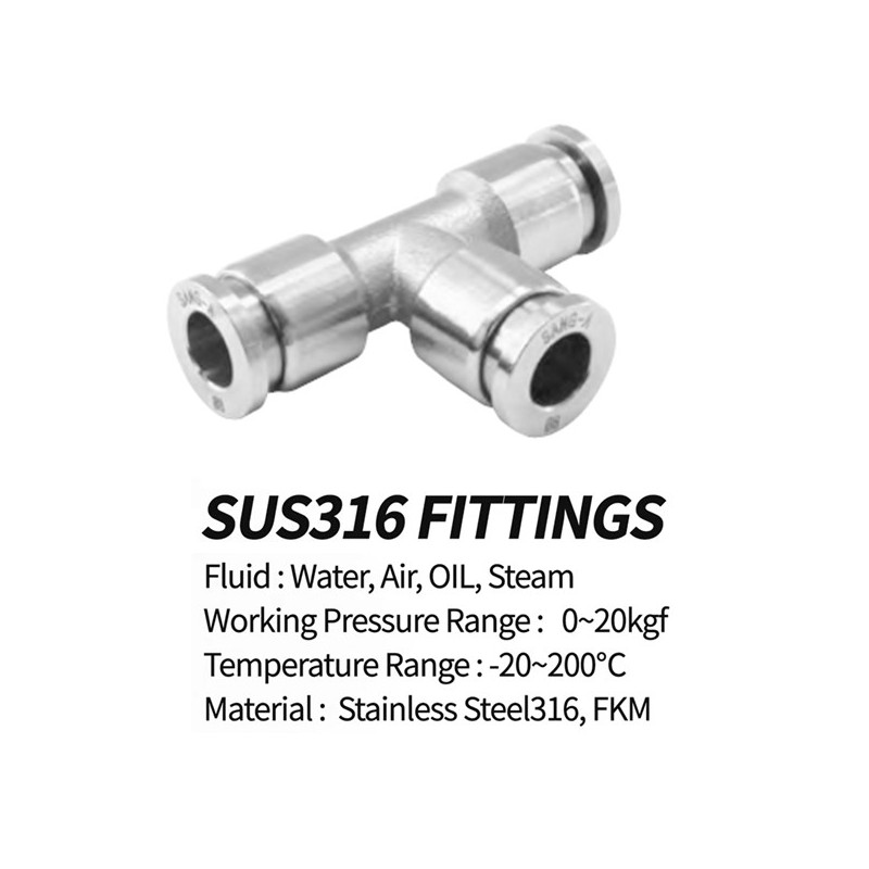 FPUT06 Union Strainght 6mm Stainless Steel