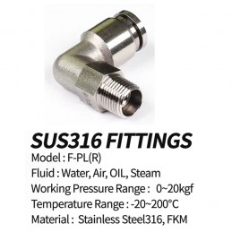Fittin Male Elbow stainless steel 10 x 3/8