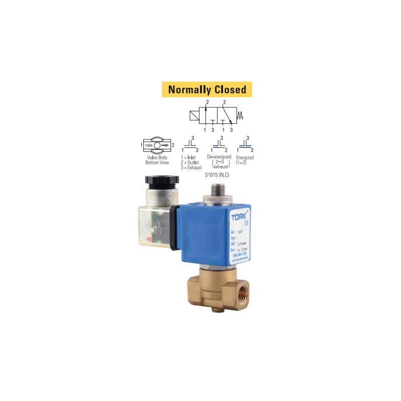 S101501025 Válvula Solenoide 3/2 1/4 220V 0-3bar, Tork