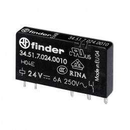 345170240010 Slim P.C.B. Relays EMR, 24Vdc, 6A, 1CO