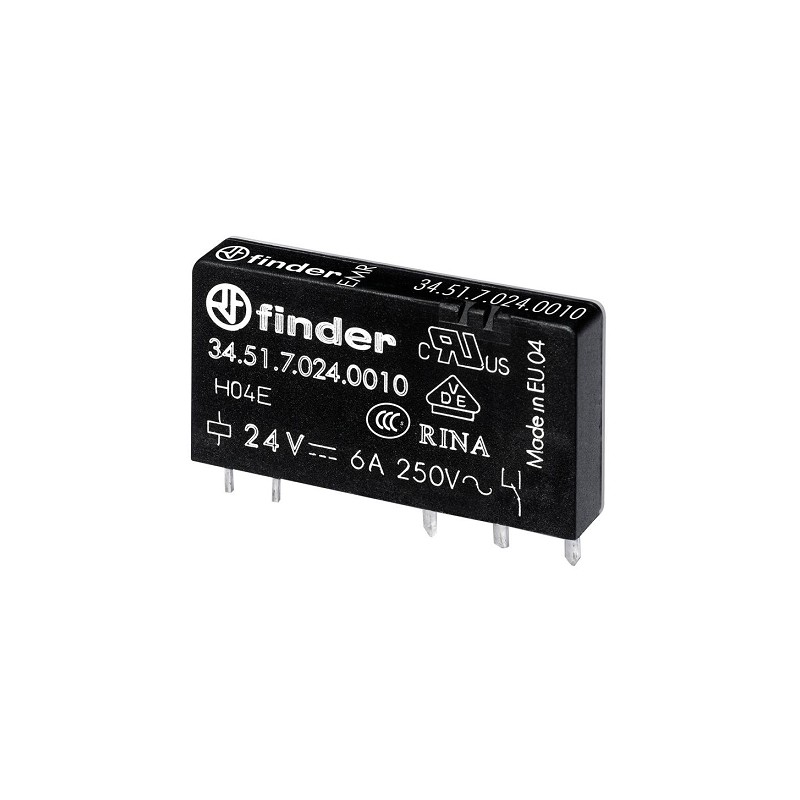 Finder 345170240010 Mini rele 24Vdc,