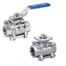 3PC Ball Valve Inox 3¨ Direct Mount Threaded Actuator