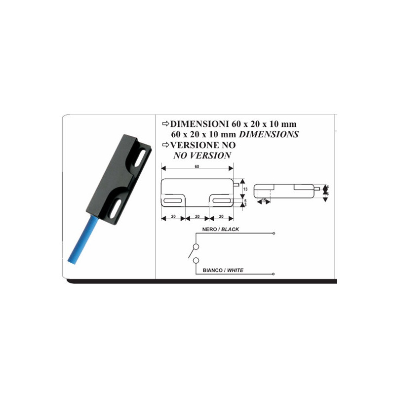 Z65NO Sensor Magnetico 60x20x10mm