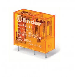 405182400000 Finder Relé PCB Relays, 1CO, 240Vac, 10A, 5mm