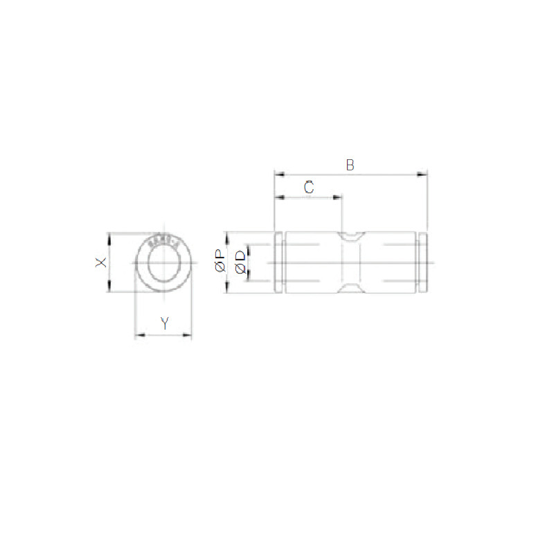 GPUC10 Sang-A, Union recto 10mm Bolsa x 10Und