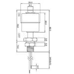 Sensor nivel vertical 20÷130°C , 28mm 1/8 - Imagen 2