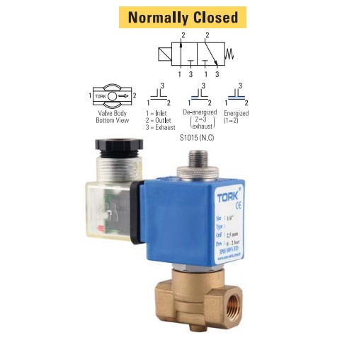 2550.jpg S101501025 Válvula Solenoide 3/2 1/4 220V 0-3bar, Tork - Imagen 1