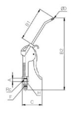 Pistola Pico Mediano para aire 02 MP(BU) Sang-a - Imagen 2