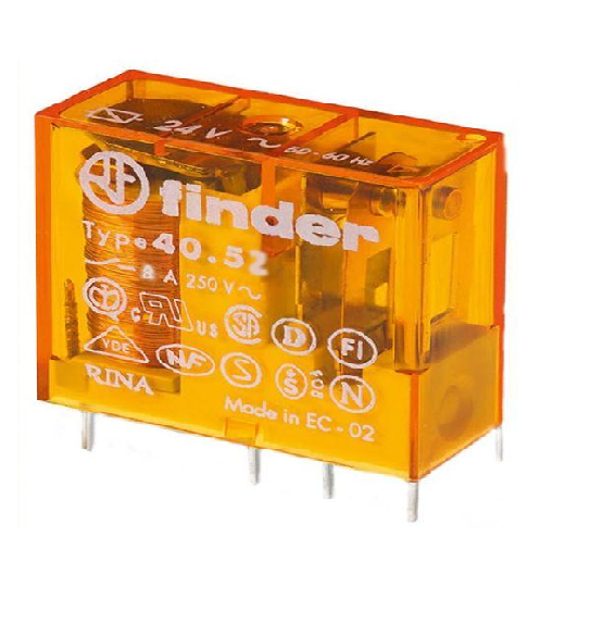 498.png 405281200000 Finder Relé PCB, 2CO, 120 Vac, 8 A - Imagen 1